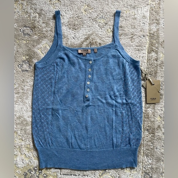 Yuca Paris Knit Pointelle Top NWT - Picture 3 of 12